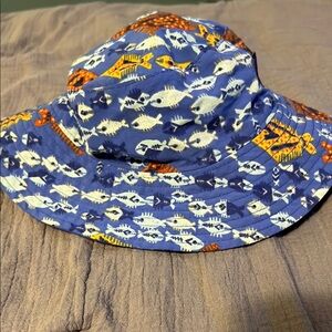 Blue Fish Pattern Bucket Hat